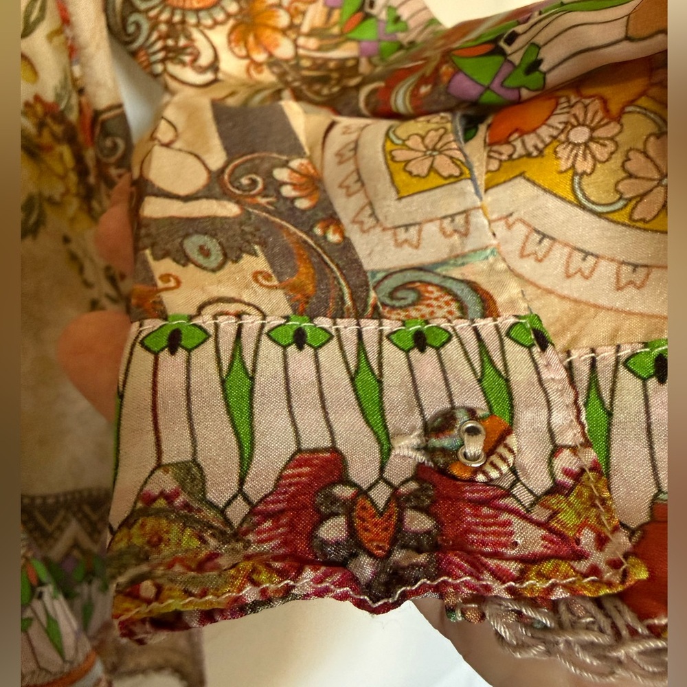 Johnny Was 100% Silk Button Down Tunic- S - Picture 5 of 9